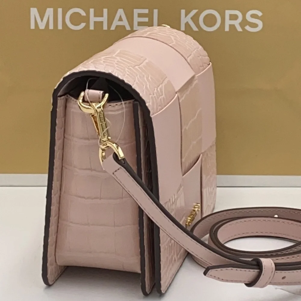 MICHAEL KORS MERCER SM CLUTCH XBODY POWDER BLUSH